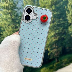 입체 토마토 도트 패턴 실버 맥세이프 에폭시 케이스 스마트톡 아이폰 17 16 갤럭시