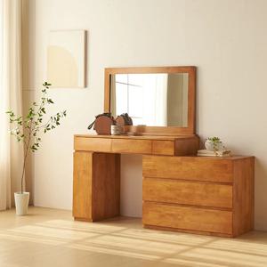 무무 고무나무 원목 확장형 화장대 거울세트