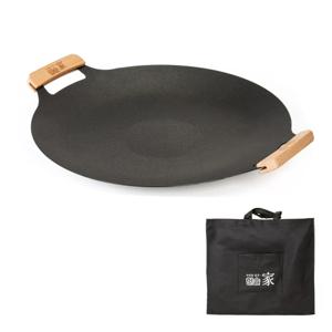 캠핑 인덕션 바베큐 그릴 코팅 무쇠 그리들 팬 39cm