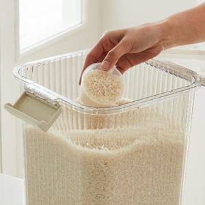 [1+1] 클리어 쌀통 10kg 쌀보관통 쌀항아리 잡곡통 진공 쌀독 밀폐 쌀통
