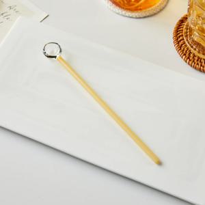 내열 유리 머들러 스푼 MILKY YELLOW 20cm