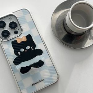 발레 고양이 실버 맥세이프 에폭시 스마트톡 아이폰 17 16 갤럭시 케이스
