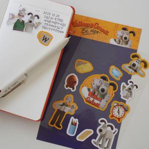 월레스와 그로밋 캐릭터 다꾸 스티커 정품 강아지 조각 씰 다이어리 꾸미기 팬시 접착 데코