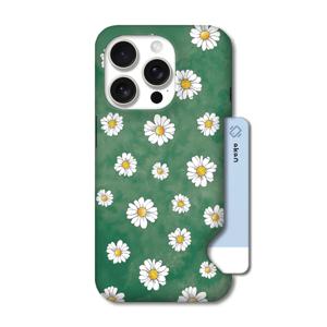 아이폰 시리즈 JJU 데이지꽃 카드슬라이드 케이스