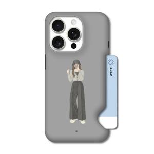 아이폰 시리즈 DAAE 블랙커플 카드슬라이드 케이스