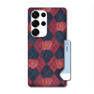갤럭시 시리즈 DAAE 동백꽃체크 카드슬라이드 케이스
