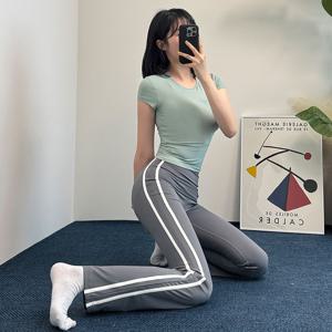 글라이드애슬티 요가복 여성반팔티 쫀쫀 운동복 슬림 헬스 스포츠