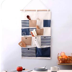 스트라이프 벽걸이 수납 바구니 소품 정리함 월 포켓 리모컨 안경 마스크 꽂이 현관 벽 보관