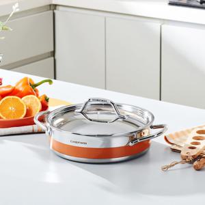 304STS 통5중 컬러냄비 오렌지 24cm 전골