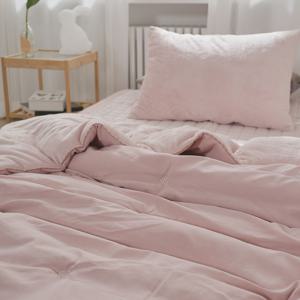 르미온 극세사 스웨이드 양면 겨울 차렵이불+베개커버 세트