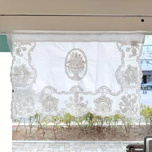 고급 린넨 화이트 엔틱 자수바란스 가리개커튼