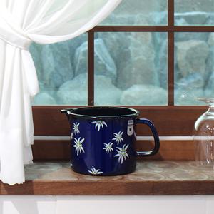 리스 에델바이스 저그 법랑 머그컵 14cm(다크블루)