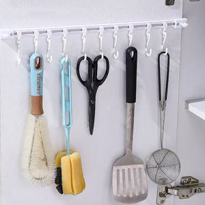 접착식 조리도구 걸이 레일형 주방 컵 국자 거치대 싱크대 선반 후크 정리대 수납 소품 꽂이