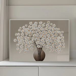 복 들어오는 풍수 행복 꽃 매화 달항아리 그림 거실 인테리어 캔버스 액자