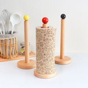 [해외] 모던 심플 스탠드 키친타올 걸이 홀더 우드 일회용행주 걸이 거치대 4colors