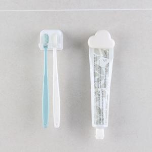 칫솔걸이 화이트 접착식 칫솔꽂이 양치컵꽂이 구름튜브치약걸이