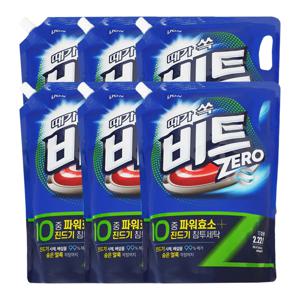 때가 쏙 비트 제로 세탁세제 리필 2.22L /일반드럼겸용 x6
