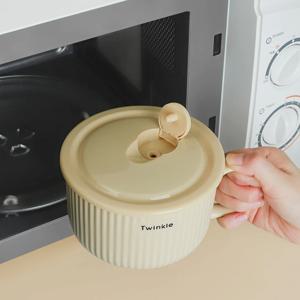 컵라면유리용기 손잡이 라면 그릇 도자기 우동 국수 용기