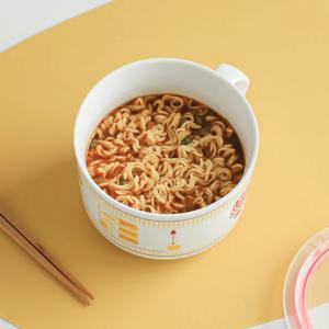 도자기 컵라면유리용기 손잡이 라면 그릇 도자기 우동 국수 용기