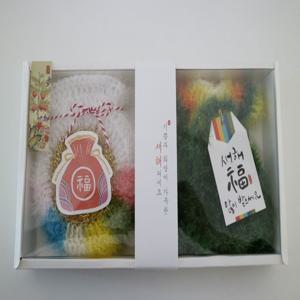 복주머니 한복 새해 설 명절 수세미 선물 세트