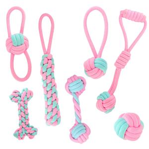 강아지 장난감 터그놀이 실타래 이갈이 치석제거 치실로프손잡이