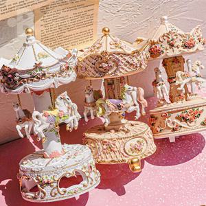 원더랜드 태엽 오르골 회전목마 오르골 빈티지 엔틱 소품 자장가 천공의성라퓨타 뮤직박스