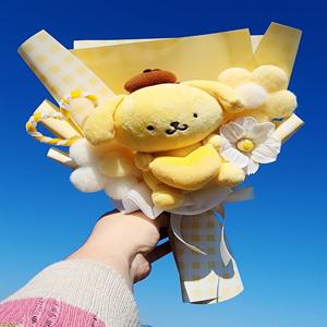 산리오 폼폼푸린 인형꽃다발 강아지 간식 킨더조이 사탕 졸업 학예회 유치원 입학 재롱잔치