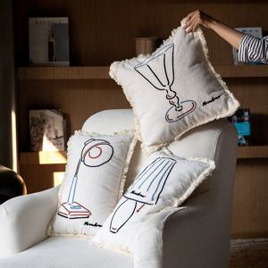 [해외] 모던 심플 자수 소파 쿠션 거실쿠션 소파등받이 인테리어 쿠션 3종