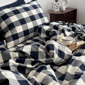 빅체크 30수 순면 체크이불 사계절 깅엄체크 이불커버 슈퍼싱글 퀸 킹 호텔침구