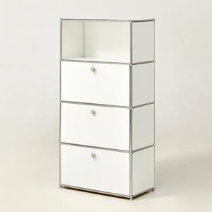 쿠폰가669,000/ 베이직 싱글 4단 철제 모듈 수납장 오픈도어