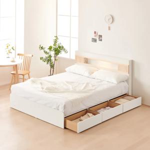 디아 편백 헤드 LED조명 3단 벙커 수납침대 프레임 SS/Q