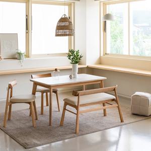 카밀리아 포세린 세라믹 원목식탁세트 4인/6인 벤치세트(월넛/네츄럴)