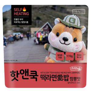 핫앤쿡 떡라면애밥 짬뽕맛 전투식량 발열도시락 비화식 등산