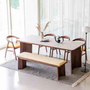 프레야 원목 포세린 세라믹식탁 벤치세트 4인용 6인용식탁 거실테이블 (1600/2000)