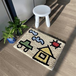 [리퍼] 미니 포인트 러그 빨아쓰는 욕실/거실/현관 발매트 (45X65)