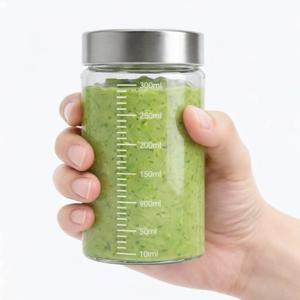 눈금 밀폐 내열유리병 커피 원두보관통 캡슐보관 이유식 파스타병 소분 용기