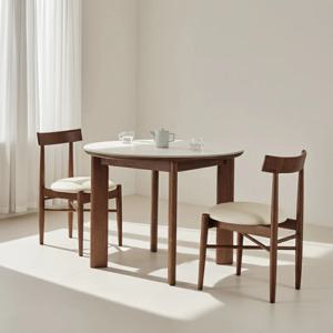 출시혜택가 12.5만/ 플랫 세라믹 원목 원형 식탁 2인/4인세트 1000 (+ 원목의자)