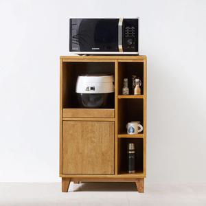 레시피 원목 에어프라이어 밥솥 오픈 선반 렌지대 수납장 600