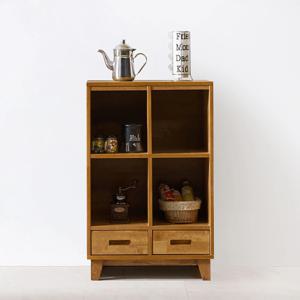 레시피 원목 주방 틈새 2단 4칸 오픈 선반 서랍형 수납장 600