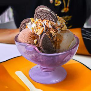 사과 모양 유리 디저트볼 아이스크림컵 요거트볼 아포가토 샐러드 그릇