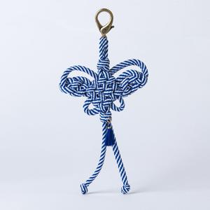 운을부르는 장신구 전통나비매듭 미니키링 스트라이프 청색 - 장인 수작업 일상의 행운장신구