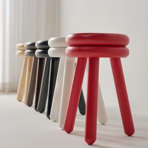 마카롱 원목 스툴 의자 카페 원형 화분받침 5colors