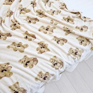 인테리어 싱글 극세사 담요 이불 곰인형 150x200cm
