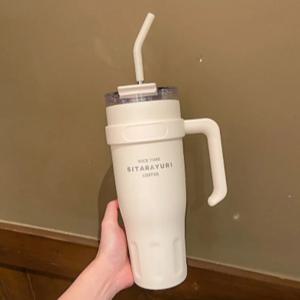 대용량 텀블러 스텐 빨대 손잡이 대형 템블러 보온 보냉 1.25L