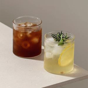 [최대 쿠폰] 1+1 잔플리츠 홈카페 아이스커피 일자 내열유리컵 300ml