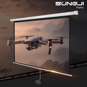 빔프로젝터스크린 반자동 수동 가정용 홈시어터 빔스크린