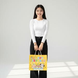 해피버스데이 생일 쇼핑백5P 답례품 선물용 포장 종이 가방 고급 종이백(하트카드 5개 지급