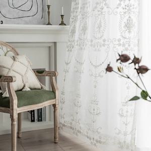 엔틱 자수 레이스 중문 가리개 파티션 커튼