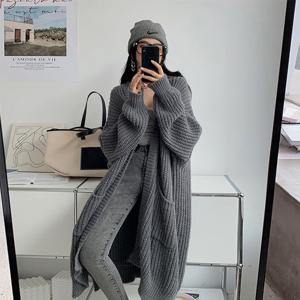 루즈핏 여성 니트가디건 가을 간절기 빅사이즈 롱가디건