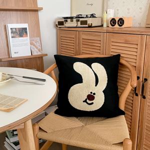 쥬 토끼 자수 쿠션 커버 귀여운 동물 쇼파 침대 45 쿠션